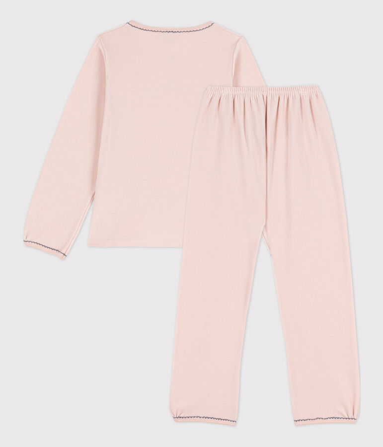 Kinderpyjama aus Nicki f&uuml;r M&auml;dchen rosa