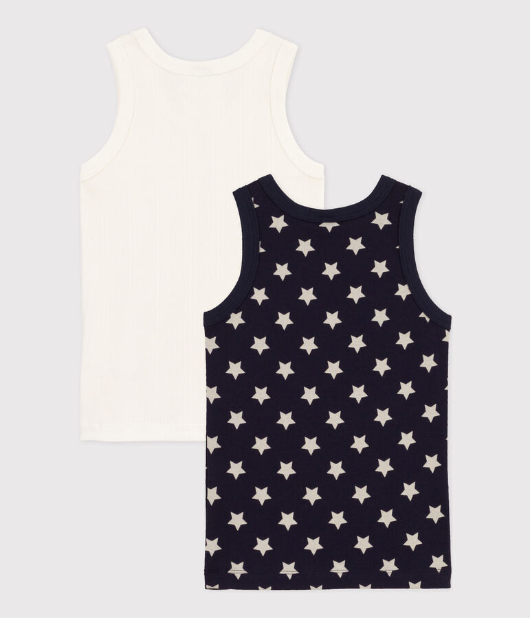 2er-Set Unterhemden mit Sternmuster aus Baumwolle f&uuml;r Jungen vielfarbig