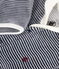 Baby-Strampler aus Samt mit Ringelstreifen blau SMOKING/weiss MARSHMALLOW