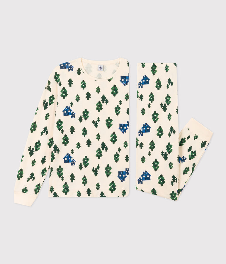 Pyjama Chalet aus Baumwolle f&uuml;r Damen naturfarben/vielfarbig