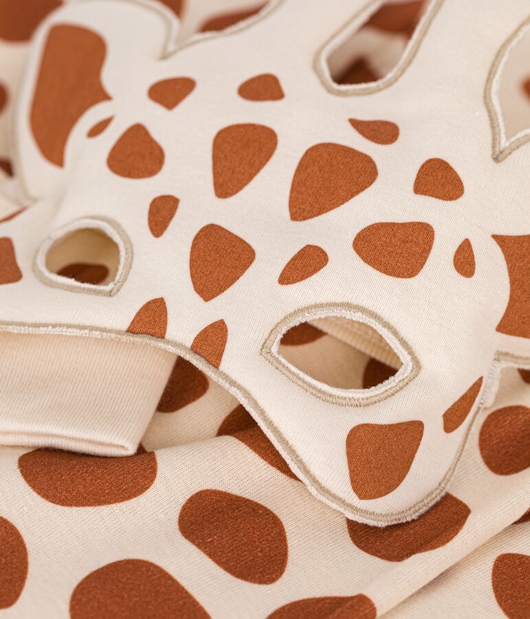 Kinderpyjama aus Baumwolle im Giraffen-Verkleidungs-Look naturfarben/braun