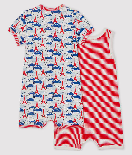 Duo Baby-Kurzoveralls Jungen aus Rippstrick variante 1