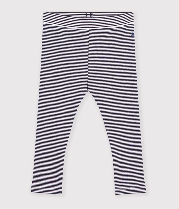 Baby-Leggings aus Baumwolle mit Streifen blau/weiss