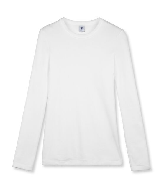 Emblematisches langärmliges T-Shirt für Damen weiss ECUME
