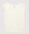 Einfarbiges T-Shirt aus Leinen Damen weiss MARSHMALLOW