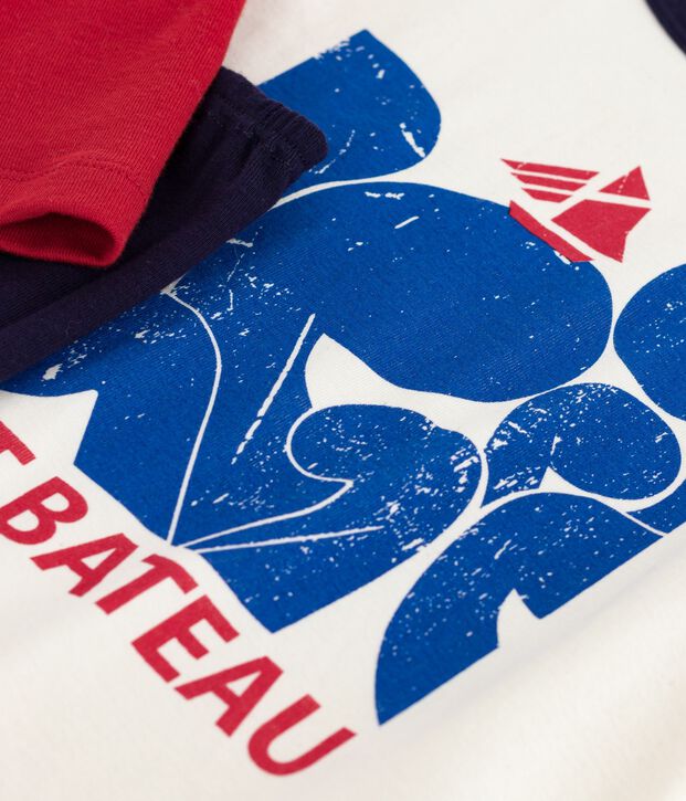 Kinder-Pyjama aus Baumwolle in zwei Farben blau/vielfarbig