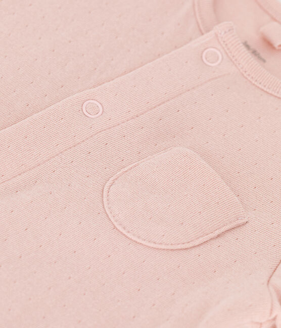 Langer unifarbener Baby-Overall aus Bio-Doppeljersey rosa SALINE