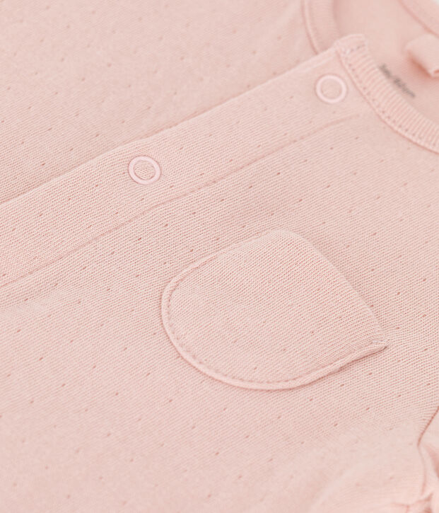 Langer unifarbener Baby-Overall aus Bio-Doppeljersey rosa