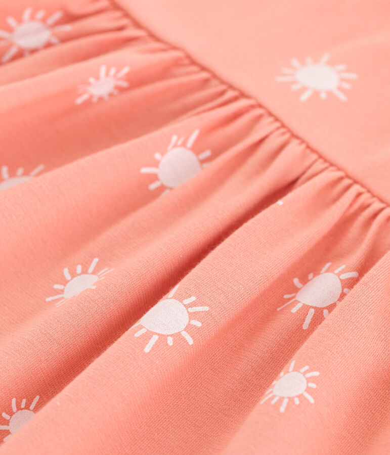 &Auml;rmelloses Baby-Kleid aus Jersey mit Sonnenmuster orange/weiss