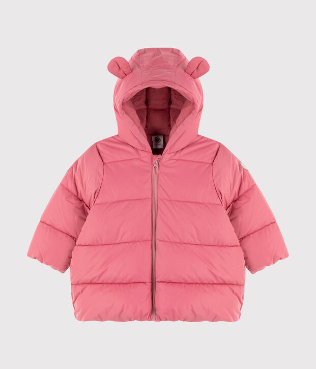 Einfarbige gesteppte Baby-jacke f&uuml;r M&auml;dchen rosa