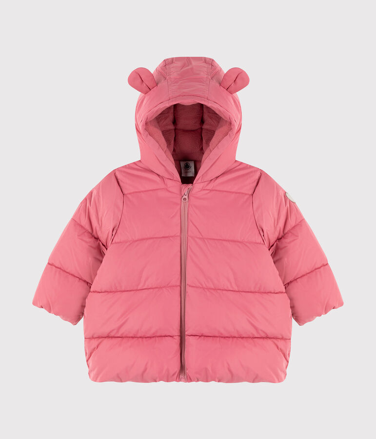Einfarbige gesteppte Baby-jacke f&uuml;r M&auml;dchen rosa CHEEK