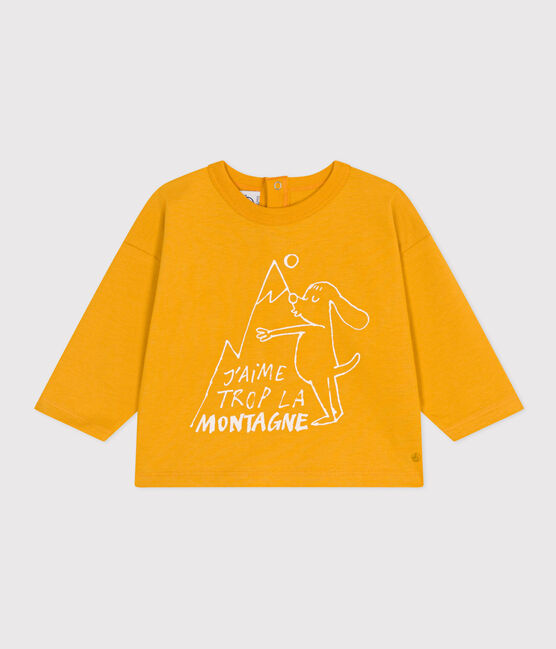 Langärmeliges Baby-T-Shirt aus Jersey gelb BOUDOR