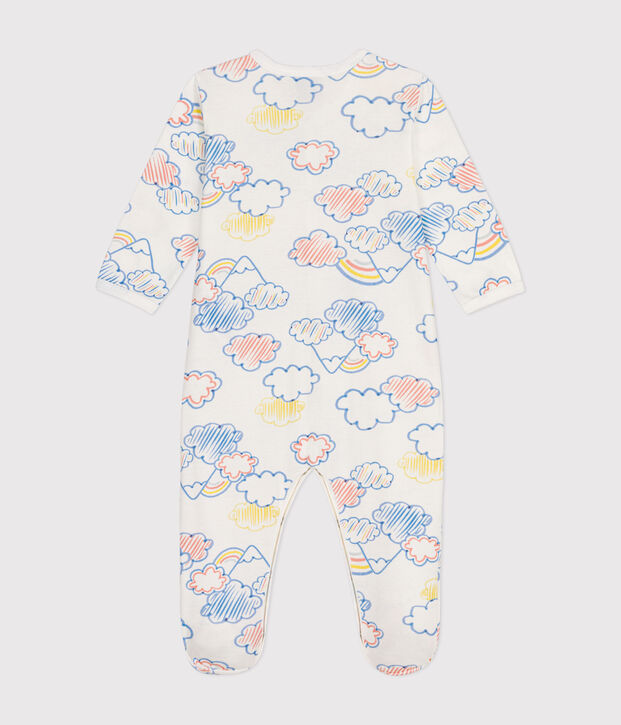 Baby-Pyjama aus Baumwolle mit Regenbogen-Printmotiv weiss/vielfarbig