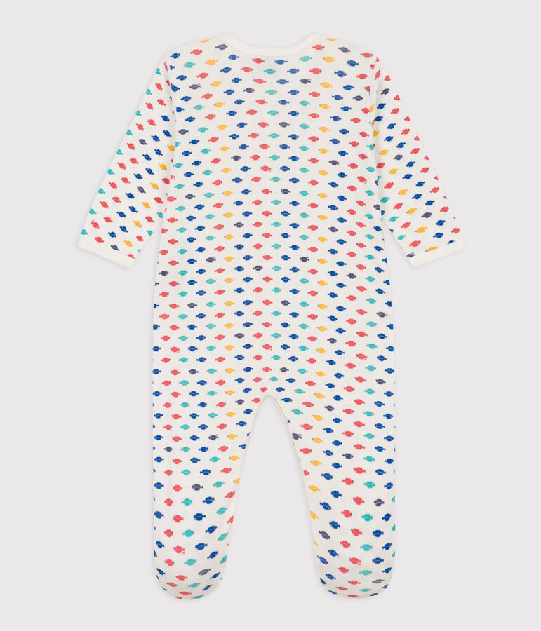 Strampler aus Baumwolle mit Meerestier-Motiv weiss MARSHMALLOW/weiss MULTICO