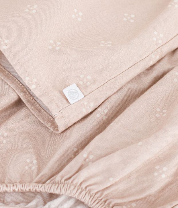 Baby-Kleid aus Baumwolle mit grafischem Muster naturfarben/weiss