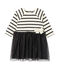 Baby-Mädchen-Kleid im Materialmix beige COQUILLE/grau CAPECOD