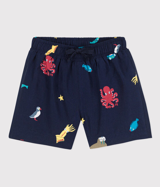 Baby-Badeshorts aus recyceltem Material blau MEDIEVAL/weiss MULTICO