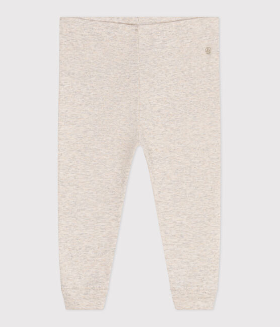 Baby-Leggings aus einfarbiger Baumwolle beige MONTELIMAR CHINE