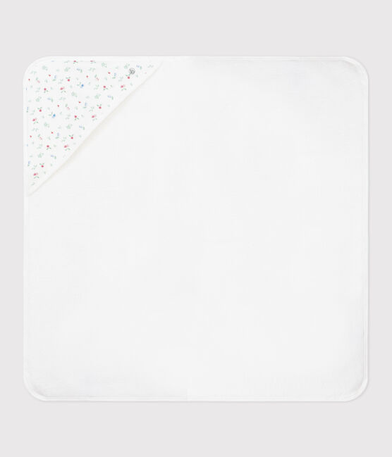 Viereckiges Baby-Badetuch aus Baumwolle weiss MARSHMALLOW/weiss MULTICO