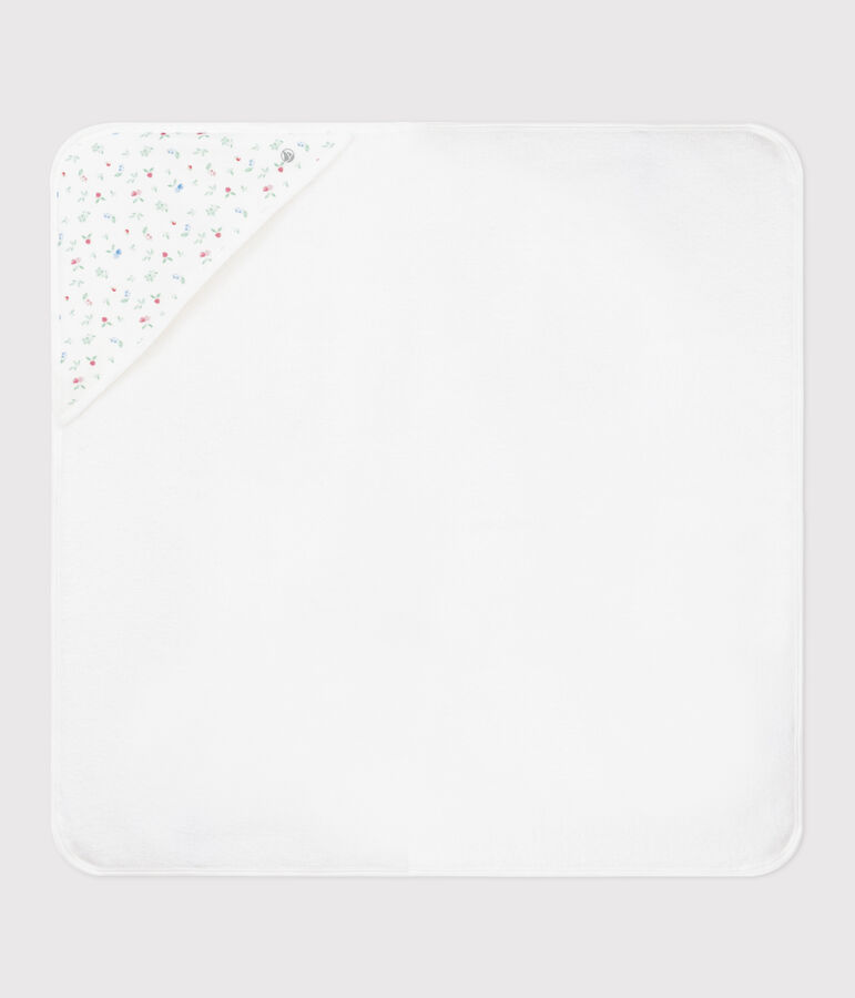 Viereckiges Baby-Badetuch aus Baumwolle weiss/vielfarbig