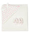 Box mit Badetuch und Babyschuhen aus Frottee und Rippstrick weiss MARSHMALLOW/rosa GROSEILLER
