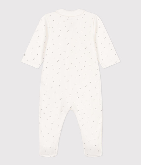 Baby-Pyjama aus Nicki mit Sternenmotiv weiss MARSHMALLOW/grau GRIS