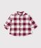 Baby-Hemd aus Flanell mit Karomuster braun/beige