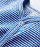 Fußloser Baby-Strampler aus Baumwolle mit blauen Streifen blau PABLITO/weiss MARSHMALLOW