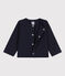Baby-Cardigan aus dickem, einfarbigem Jersey blau SMOKING