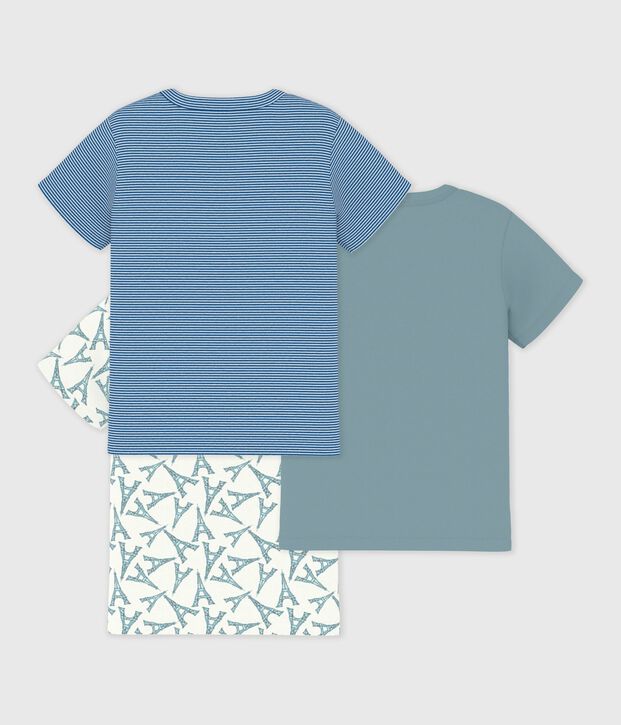 Set kurz&auml;rmelige Kinder-T-Shirts aus Baumwolle mit Eiffelturm-Motiv vielfarbig