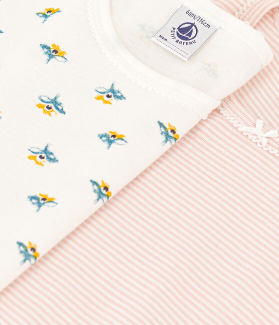 2er-Set langärmelige T-Shirts aus Baumwolle mit Blumenmotiv für Mädchen variante 1