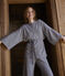 Gestreifter Kimono f&uuml;r Damen blau/weiss