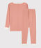 Kinderpyjama mit schlanker Passform aus Baumwolle mit Ringelstreifen rosa BRANDY/weiss MARSHMALLOW