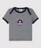 Kurzärmeliges Baby-T-Shirt aus Baumwolle für Jungen blau SMOKING/weiss MARSHMALLOW