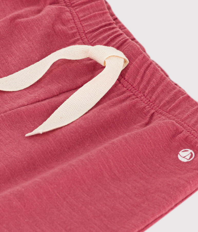 Baby-Shorts aus einfarbigem geflammtem Jersey rosa