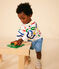 Baby-Sweatshirt aus leichtem Molton weiss MARSHMALLOW/weiss MULTICO