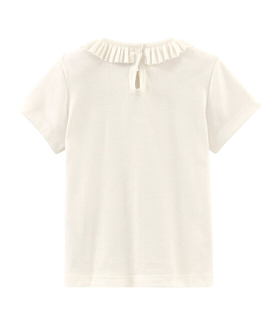 Kurzärmeliges Kinder-T-Shirt Mädchen weiss MARSHMALLOW