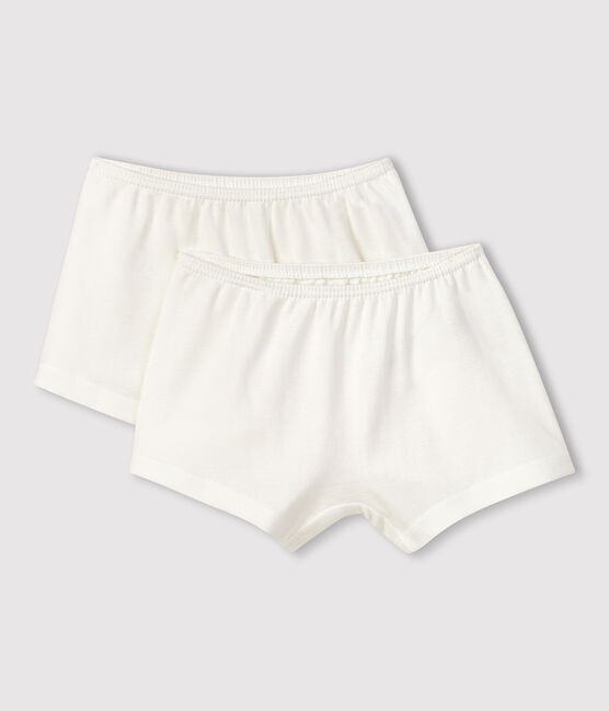2er-Set weiße Shortys aus Bio-Baumwolle für Mädchen variante 1