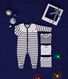 Set bestehend aus 1 Baby-Pyjama und 3 gestreiften Bodys