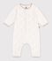 Langer Baby-Overall aus Baumwollstrick mit Lochstickerei MILK