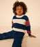 Gestreifter Kinderpullover aus Baumwolle weiss AVALANCHE/ MULTICO