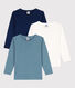 3er-Set langärmelige T-Shirts aus Baumwolle