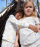 Kurzer Kinderpyjama aus Baumwolle mit Regenbogen-Printmotiv weiss MARSHMALLOW/weiss MULTICO