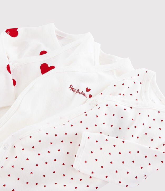 Body-Sets f&uuml;r Babys (unisex) aus Baumwolle mit Herzmuster vielfarbig