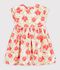 Kurz&auml;rmeliges Kinder-Kleid aus Baumwolle mit Blumenmuster weiss/vielfarbig