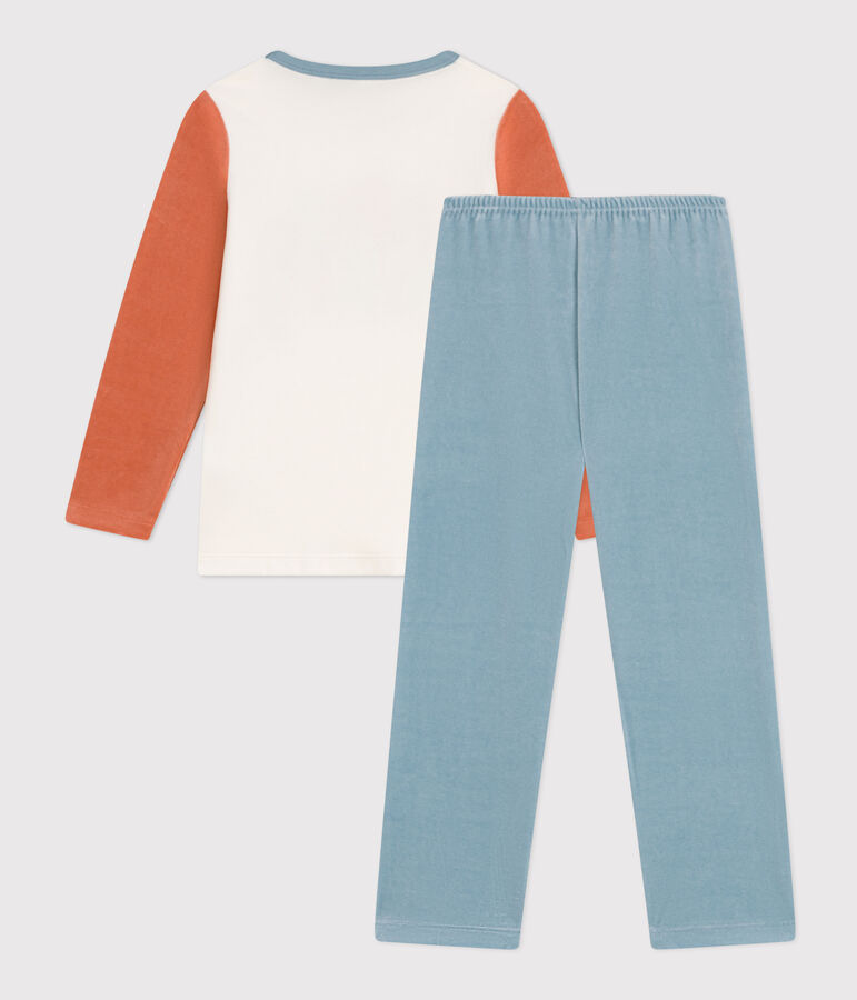 Kinderpyjama aus Nicki blau/vielfarbig