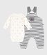 Baby-Set Latzhose mit Marinestreifen und gemusterter Body