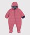 Baby-Schneeanzug aus einfarbigem Polyester rosa