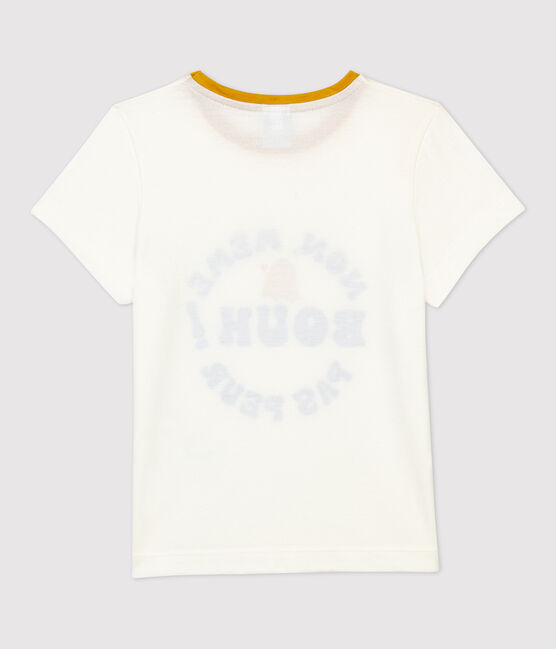 Kurzärmliges Kinder-T-Shirt aus Baumwolle für Mädchen weiss MARSHMALLOW