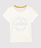 Kurzärmliges Kinder-T-Shirt aus Baumwolle für Mädchen weiss MARSHMALLOW